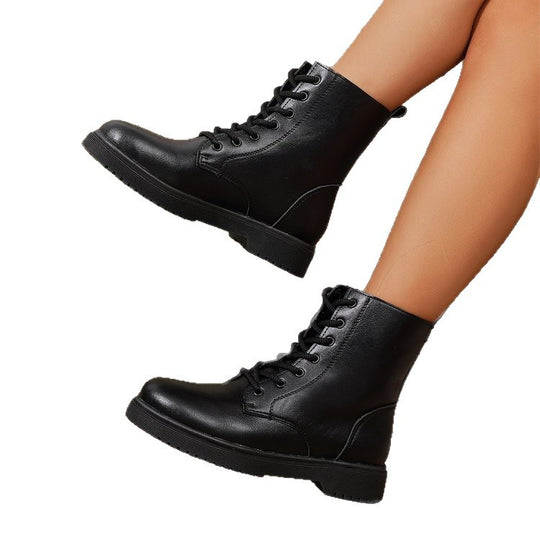 Damen robuste Schnürstiefel mit modischem Design und rutschfester Profilsohle EB