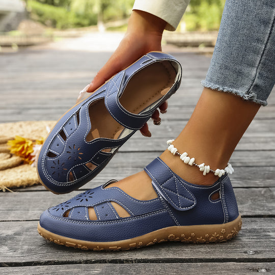 Damen Komfortable und atmungsaktive Sandaletten mit verstellbarem Klettverschluss EB