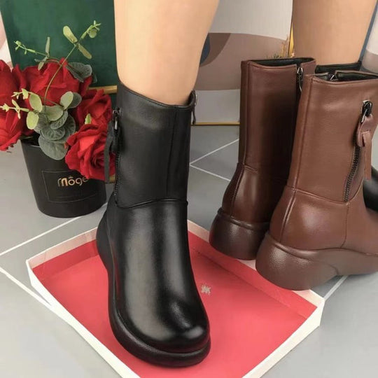 EB | Metallische Schnalle Samt Stiefel