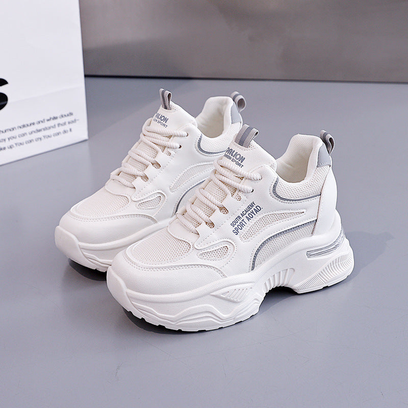 Damen Modische Sneakers mit dicker Plattform und atmungsaktiver Oberseite EB