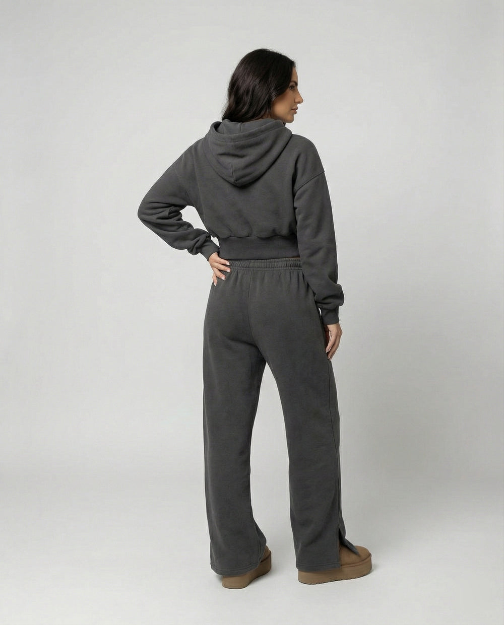 Damen Crop-Hoodie und Jogginghose Set EB