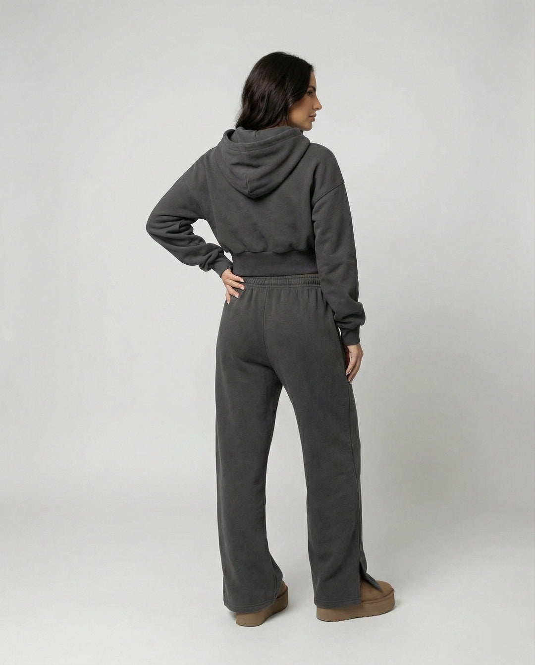 Damen Crop-Hoodie und Jogginghose Set EB