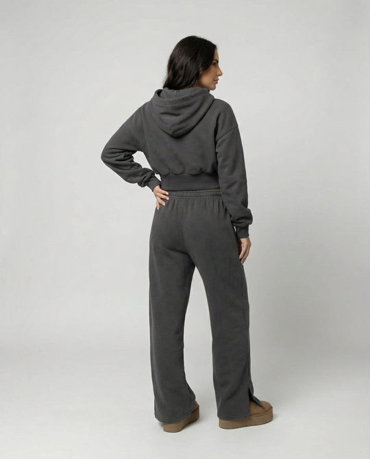 Damen Crop-Hoodie und Jogginghose Set EB