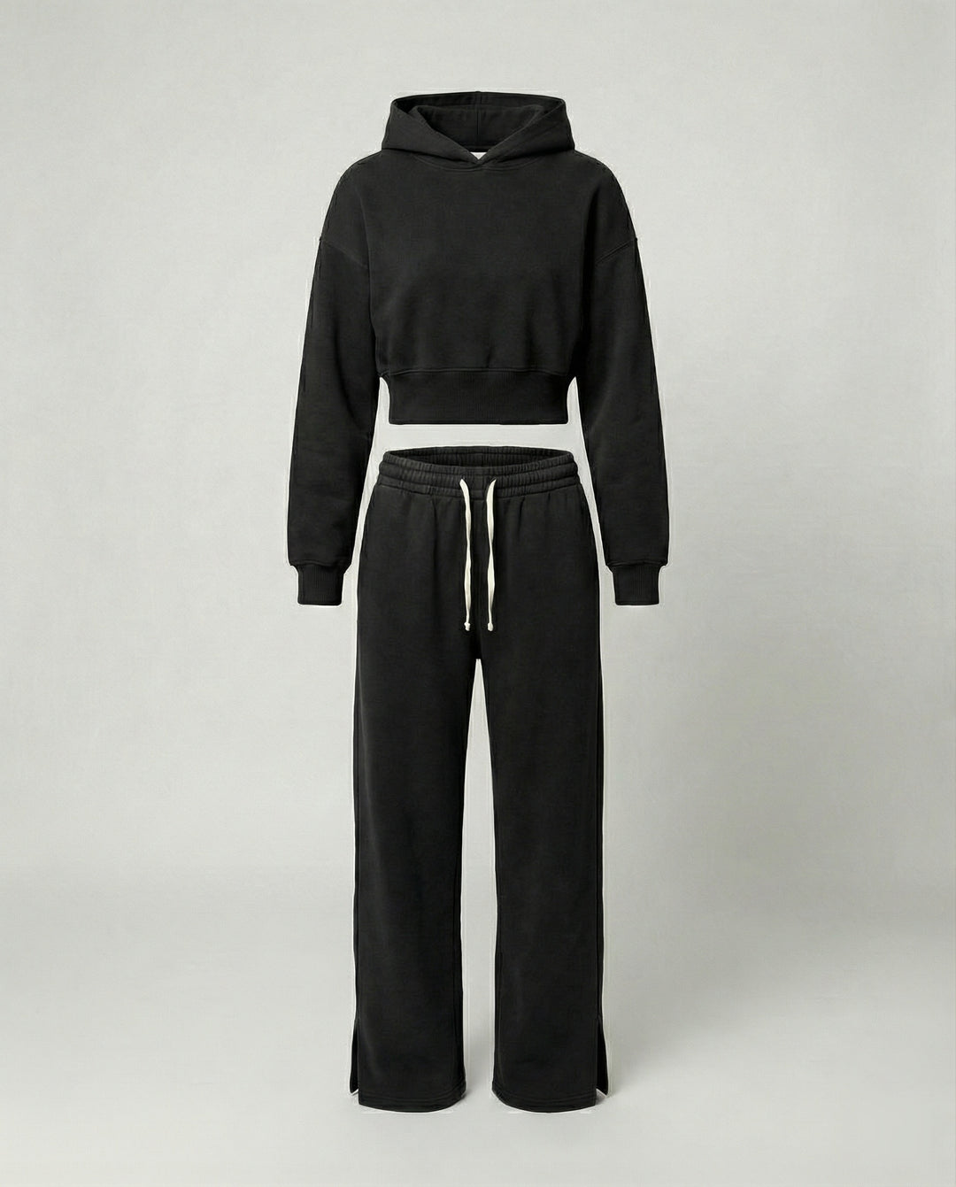 Damen Crop-Hoodie und Jogginghose Set EB