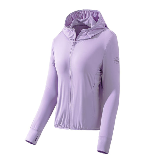 Damen leichte Kapuzenjacke mit Sonnenschutz und Stretchgewebe EB
