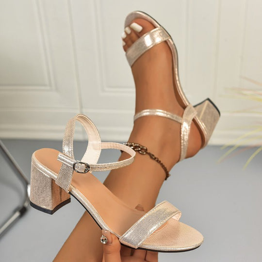 Damen Glamouröse Blockabsatzsandalen EB