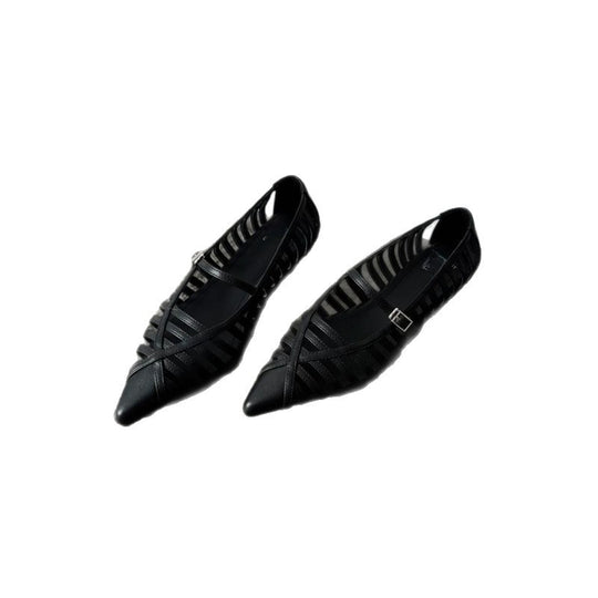 Damen Riemchen Ballerinas mit transparentem Design EB