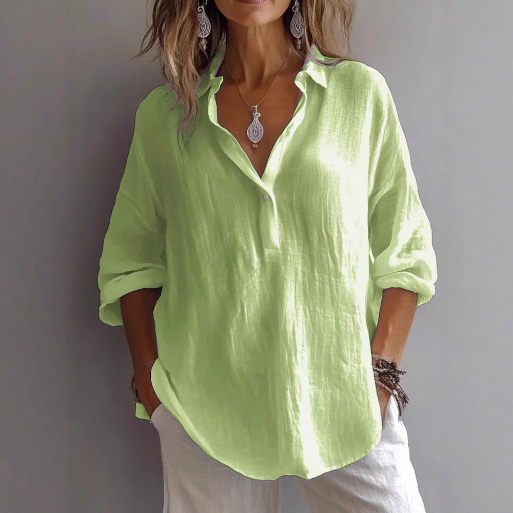 Damen Leichte Leinenbluse EB