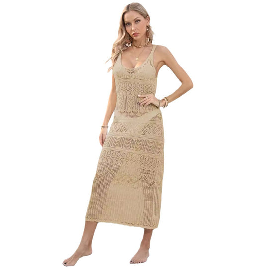 Damen luftiges Häkel-Kleid EB