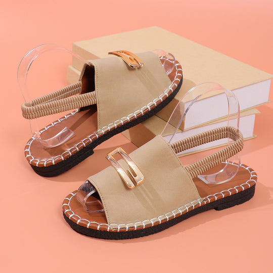 Damen Slingback Sandalen mit dekorativem Riemen und rutschfester Sohle EB