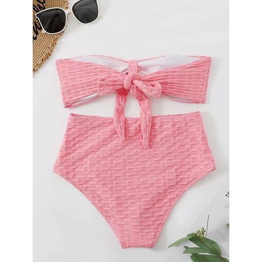 Damen Hochgeschnittener Bikini mit stylischem Knotendetail EB