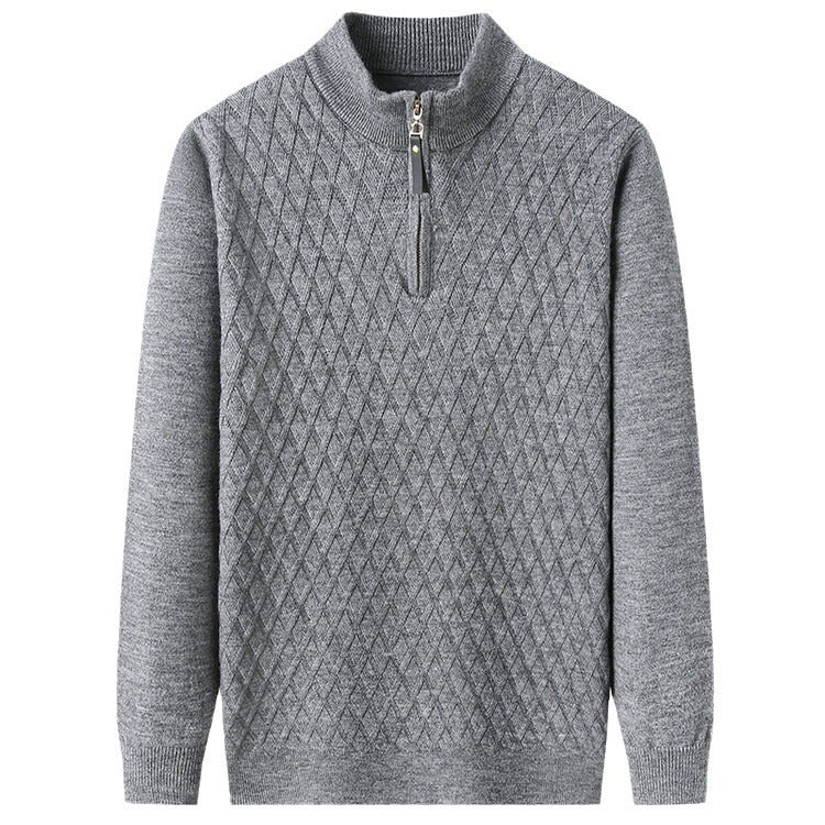 Herren Strickpullover mit Stehkragen und Reißverschluss EB