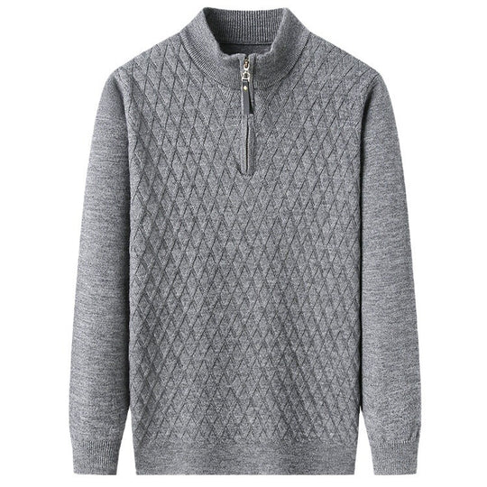 Herren Strickpullover mit Stehkragen und Reißverschluss EB