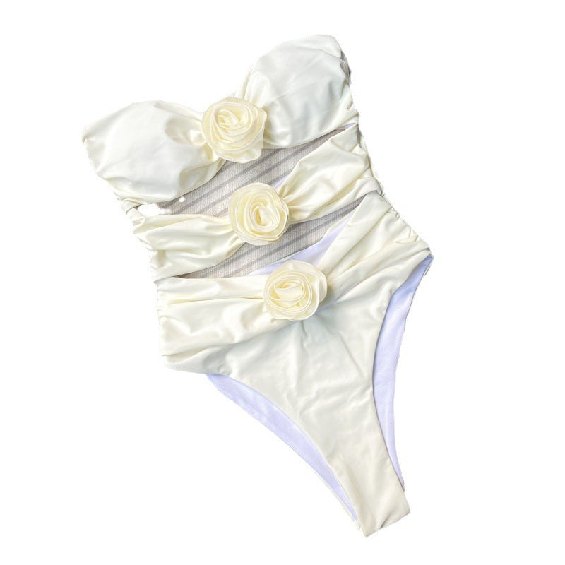 Damen Cut-Out Bikini mit dekorativen Blütenakzenten EB