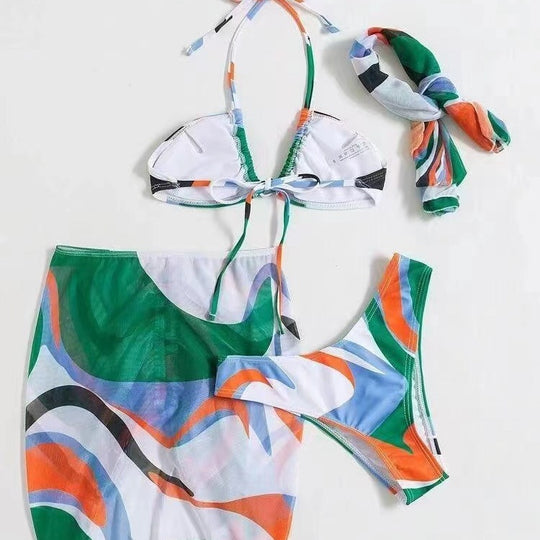 Damen Bikini-Set mit modischem Wickelrock und sportlichem Oberteil EB