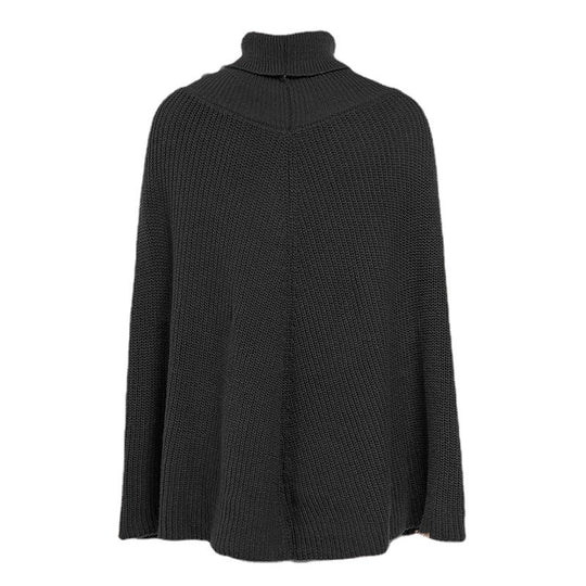 Damen modischer Strickpullover mit hochstehendem Kragen und exklusivem Häkelmuster EB
