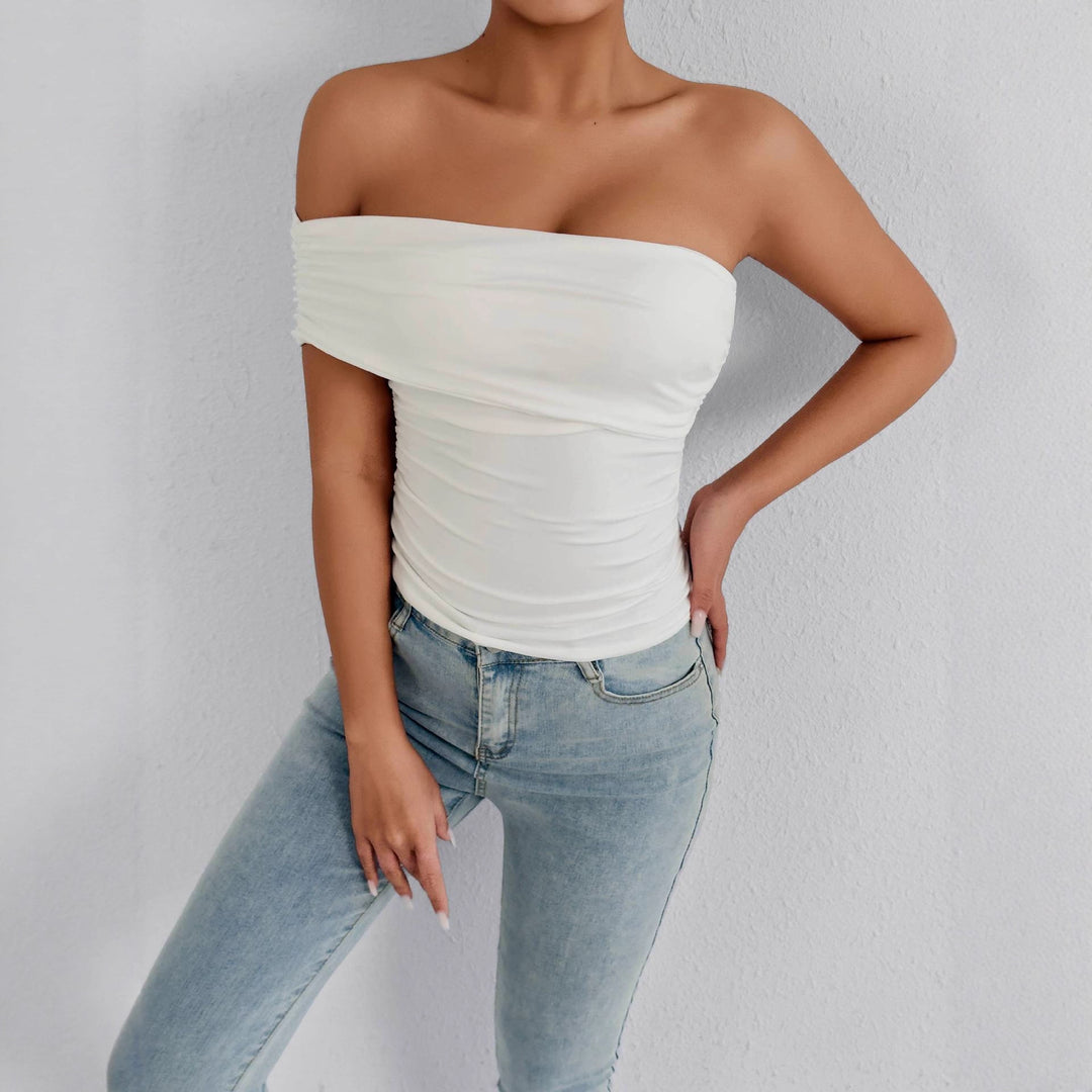 Damen Off-Shoulder Oberteil mit raffinierten Rüschendetails EB