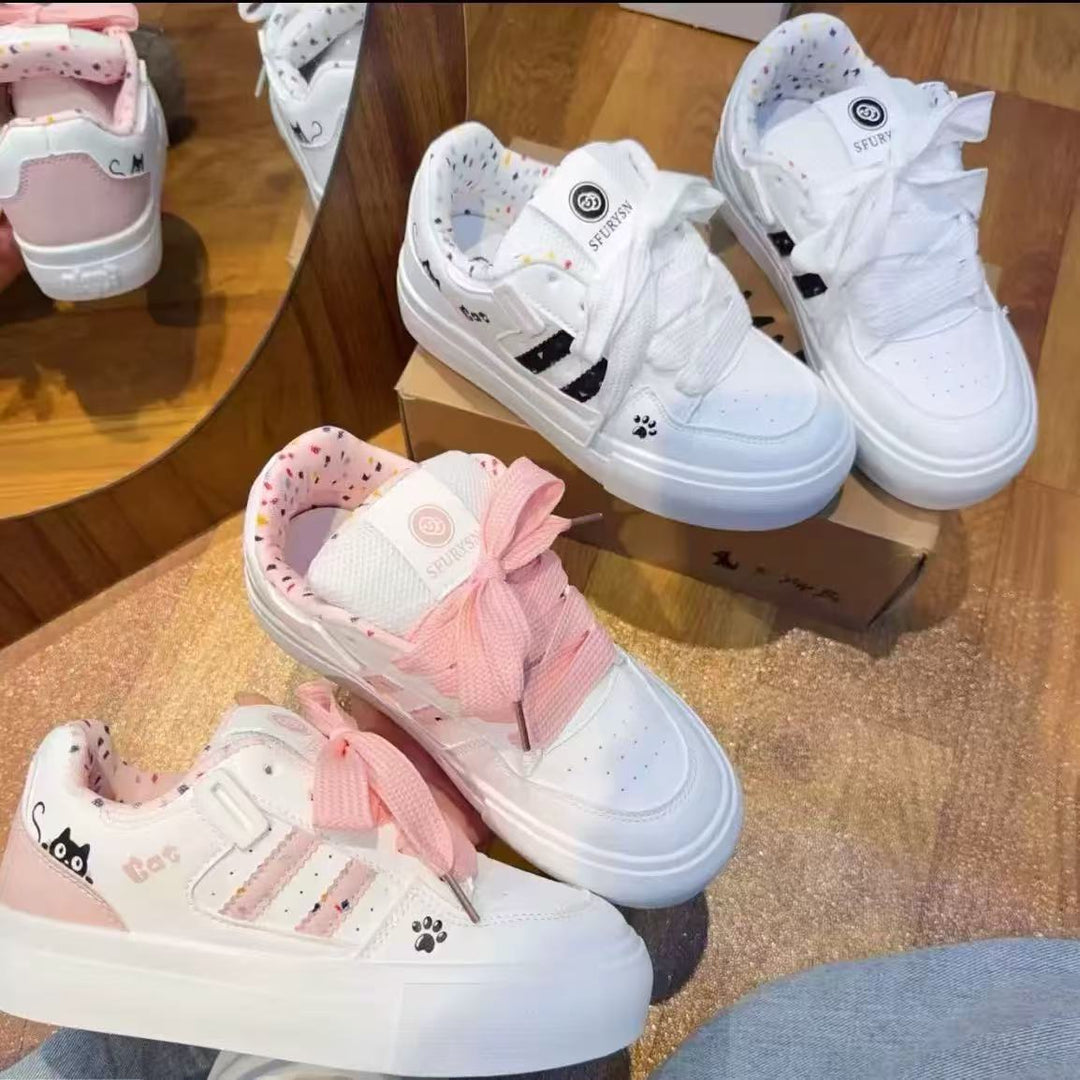 Damen Trendige Plattform Sneakers mit modischen Tiermotiven EB