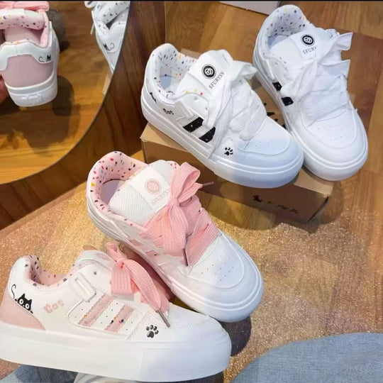 Damen Trendige Plattform Sneakers mit modischen Tiermotiven EB