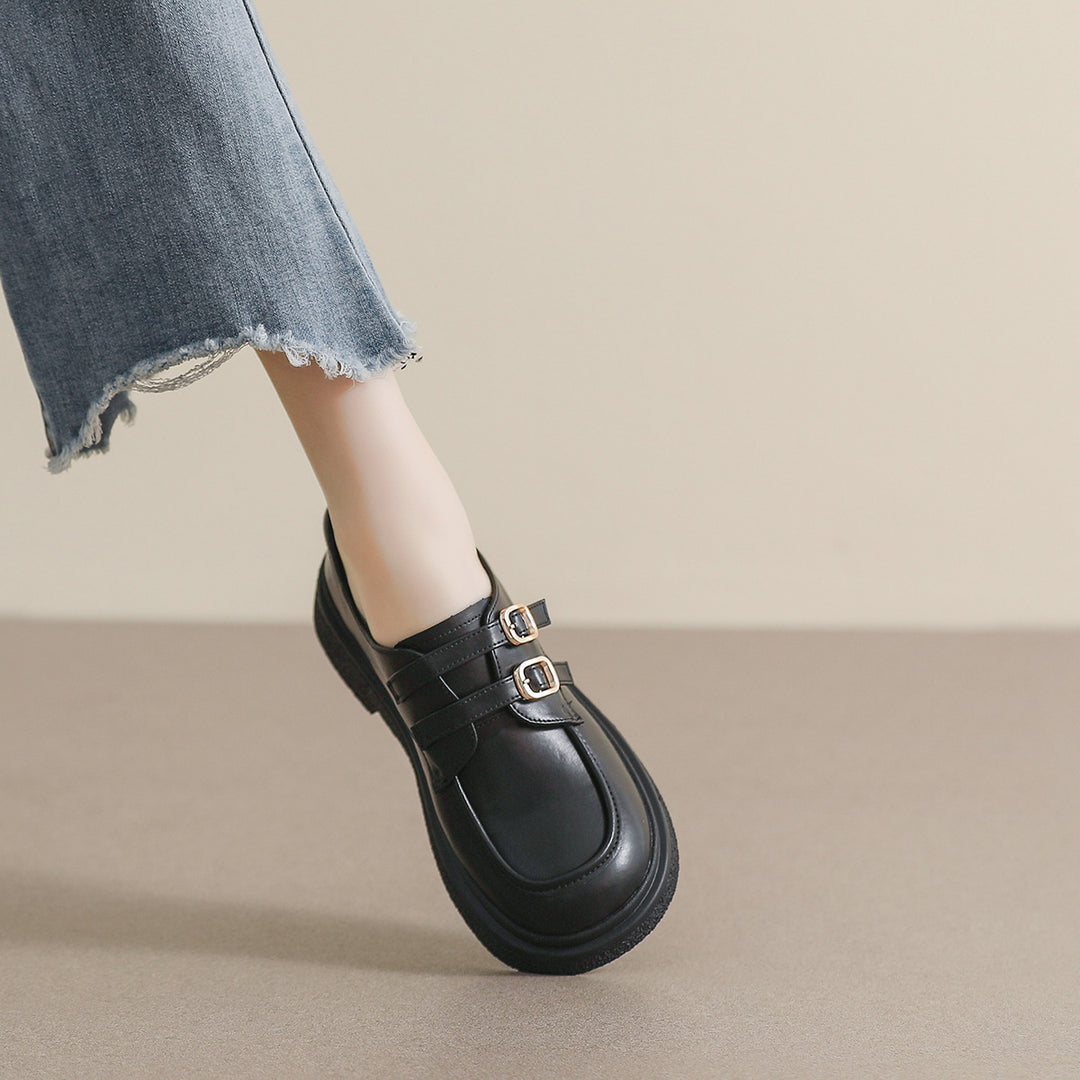 Damen modische Schnürschuhe mit Doppelriegelschnallen EB