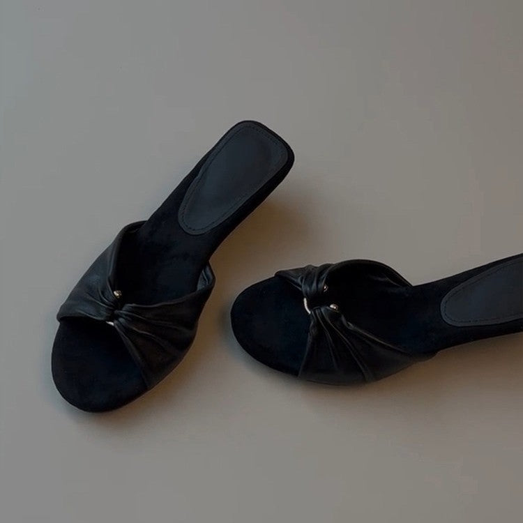 Damen Pantoletten mit elegantem Knoten-Design und komfortabler Fußbettgestaltung EB