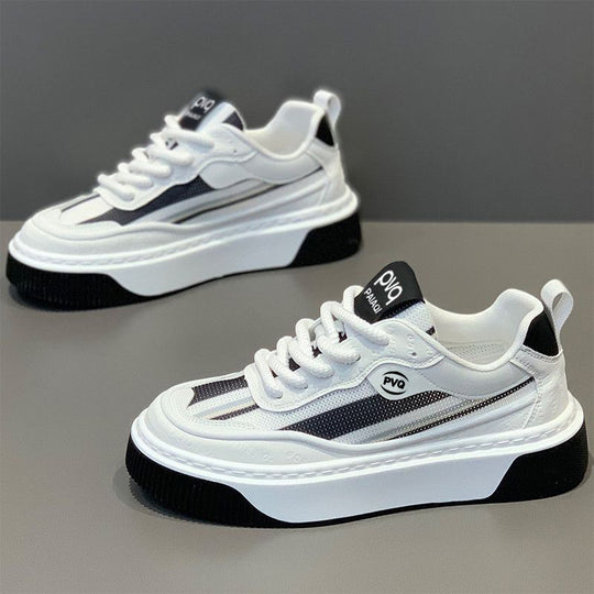 Damen modische Plateau Sneakers mit atmungsaktiver Obermaterialkombination und rutschfester Sohle EB
