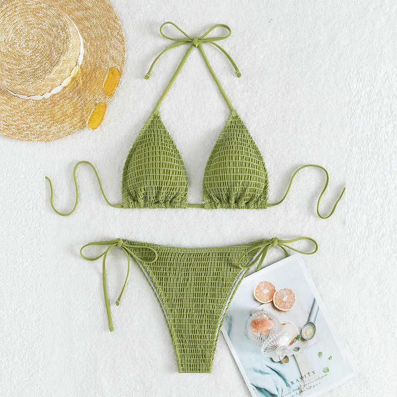 Damen Triangel-Bikini-Set mit schmalem Bund und verstellbaren Trägern EB