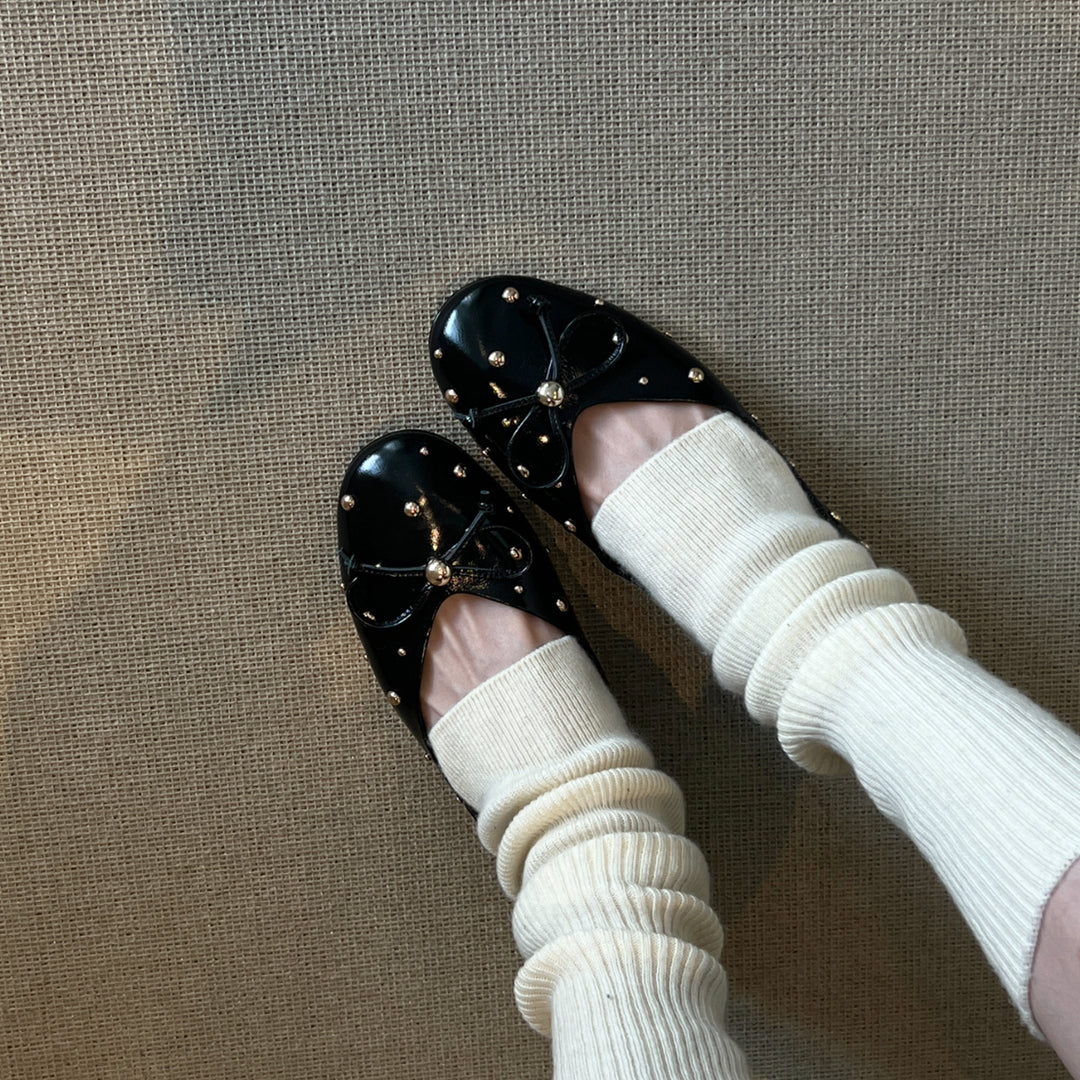 Damen Ballerinas mit dekorativer Schleifenapplikation und funkelnden Details EB