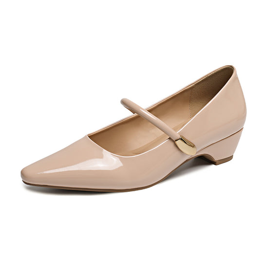 Damen elegante Mary Jane Schuhe mit Absatz EB
