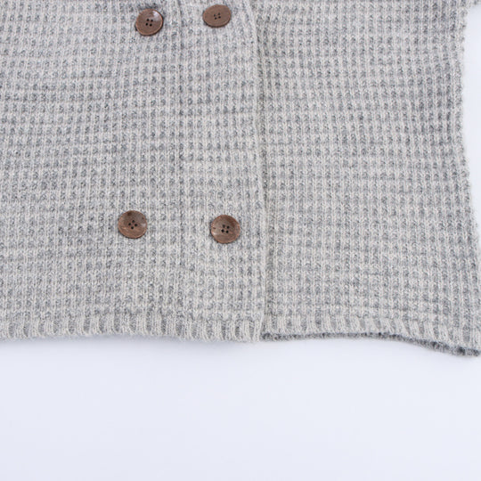 Damen Strickjacke mit doppelter Knopfleiste und hoher Kragen EB