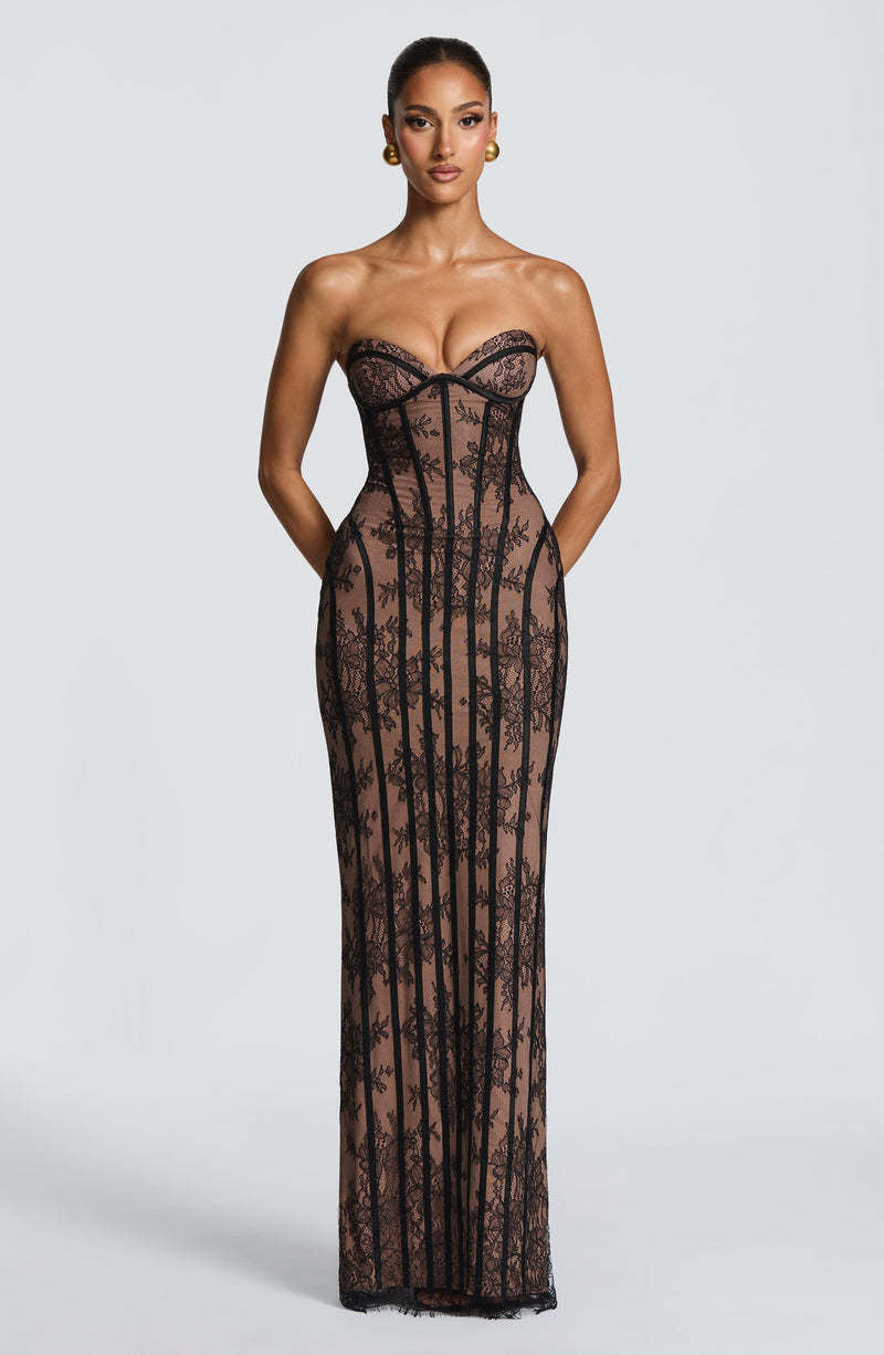 Damen Elegantes Spitzenkleid im figurbetonten Design EB