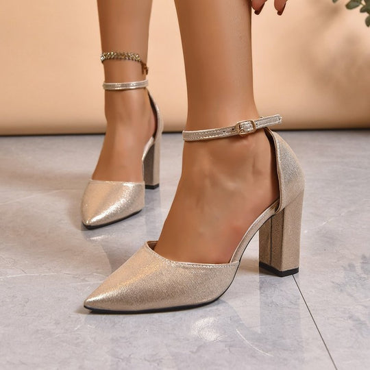 Damen elegante Pumps mit verstellbarem Riemchen EB