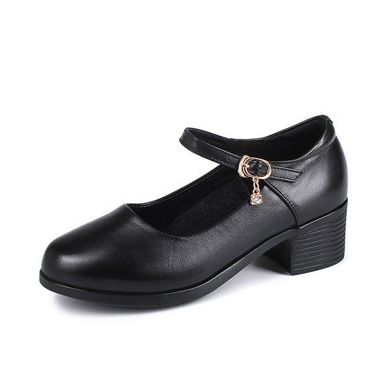 Damen Mary Jane Schuhe mit bequemem Blockabsatz und modischem Riemchen EB
