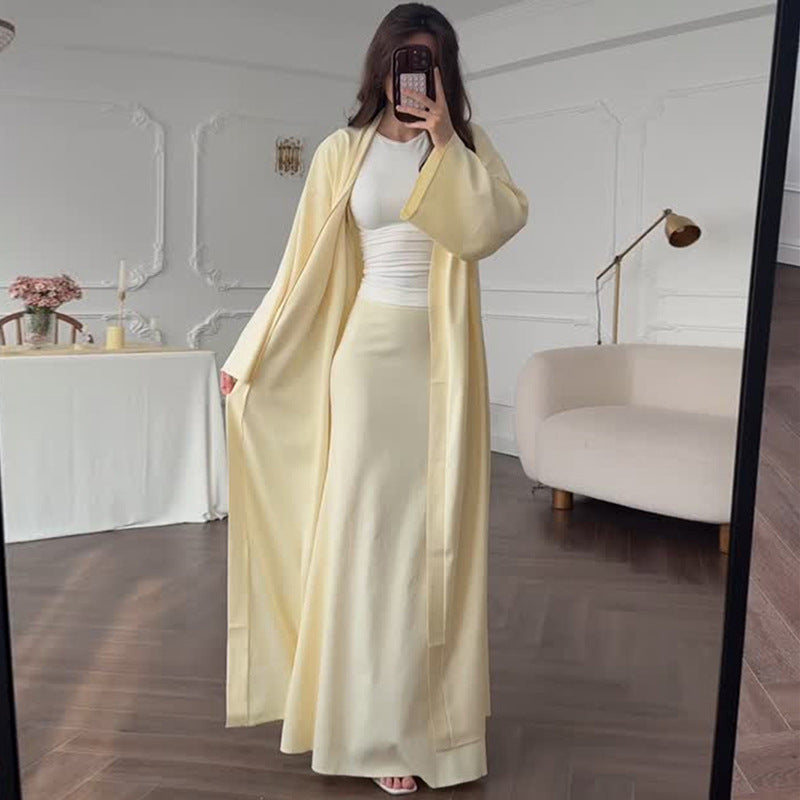 Damen eleganter Langmantel mit weich fließender Silhouette EB