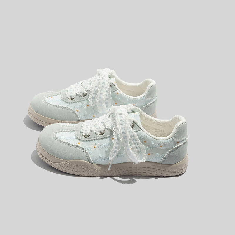 Damen Sneakers mit verspieltem Blumenmuster und rutschfester Sohle EB