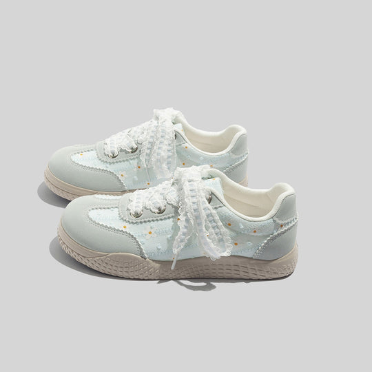 Damen Sneakers mit verspieltem Blumenmuster und rutschfester Sohle EB