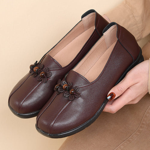 Damen Bequeme Ballerinas mit dekorativen Blumenapplikationen und flexibler Sohle EB