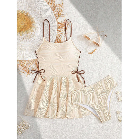 Damen Tankini-Set mit frischem Wickelrock und verstellbaren Trägern EB
