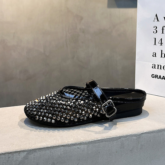 Damen Glamouröse Clogs mit Strassverzierungen EB