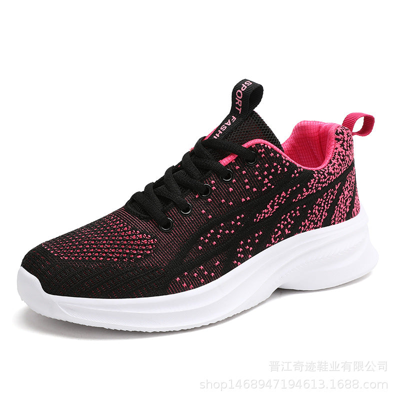 Damen Sportliche Knit-Sneaker mit atmungsaktiver Mesh-Oberfläche und rutschfester Sohle EB