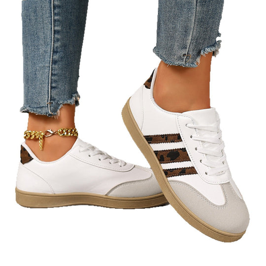 Damen Sneakers im trendigen Design mit Leopardenmuster und komfortablem Fußbett EB