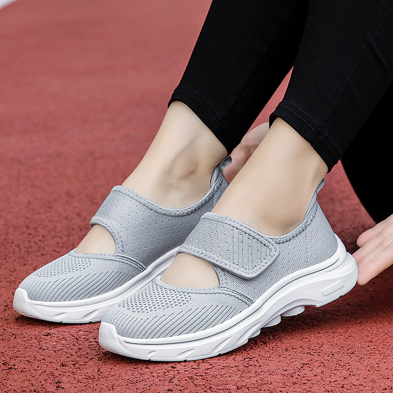 Damen Slip-On Laufschuhe mit verstellbarem Klettverschluss und atmungsaktivem Obermaterial EB