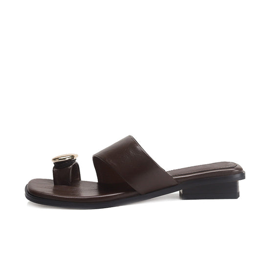 Damen Edle Zehentrenner-Sandalen mit glänzenden Akzenten EB