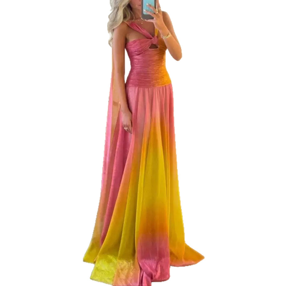 Damen Maxikleid mit fließendem Rock und eleganten Trägern EB