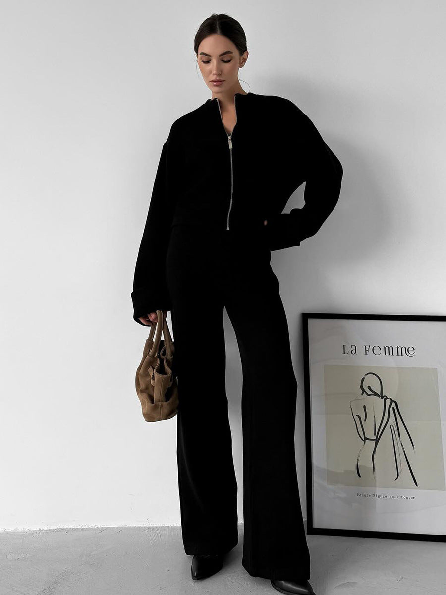 Damen Modisches und bequemes Strick-Ensemble mit weitem Schnitt EB