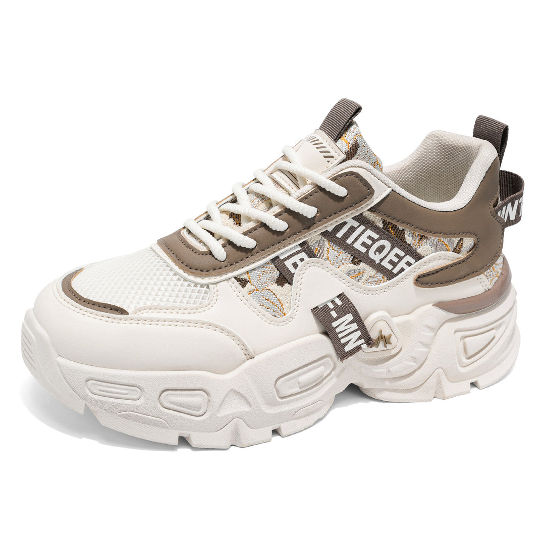 Damen Sportliche Chunky Sneakers mit einzigartigem Blumenmuster EB