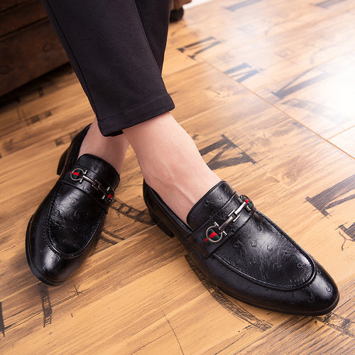 Herren Elegante Mokassins aus hochwertigem Leder mit modischem Schnallenverschluss EB