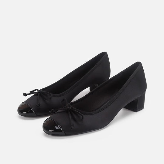 Damen Ballerinas mit elegantem Schleifendetail und glänzendem Obermaterial EB