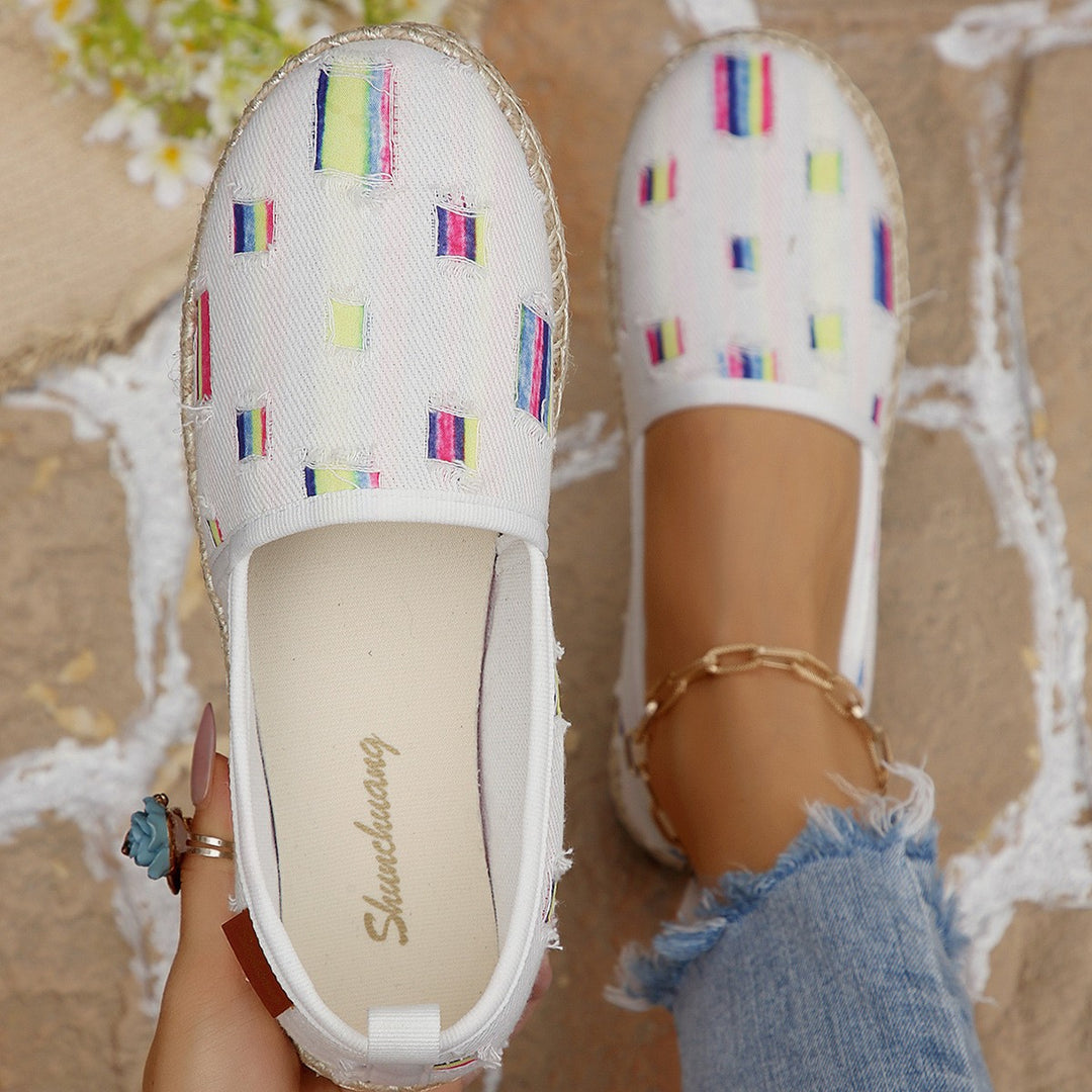 Damen  atmungsaktive Strick-Espadrilles mit geflochtener Jute-Sohle und flexiblem Memory-Fußbett EB