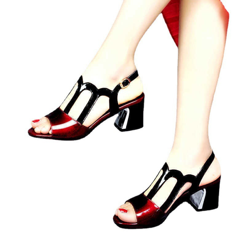 Damen Elegante Sandaletten mit modischem Riemchen-Design und komfortablem Blockabsatz EB